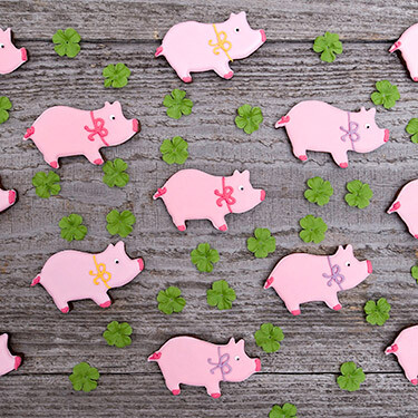 Fette Sau  Text auf Keks: